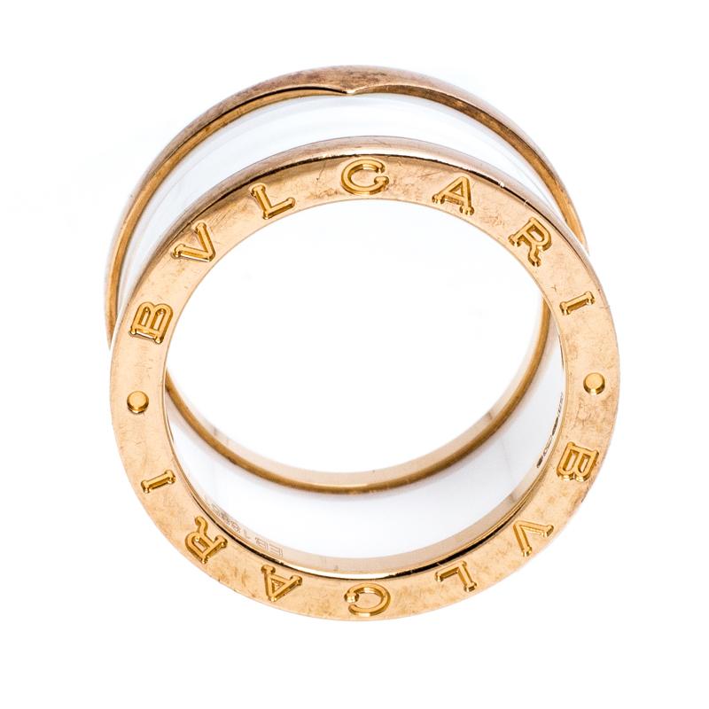 For the woman who has a refined taste in fine jewellery, Bvlgari brings her this immaculately crafted ring that has been made to be praised. The ring has a rather modern style of 4 bands in 18k rose gold and white ceramic. It is a beautiful creation