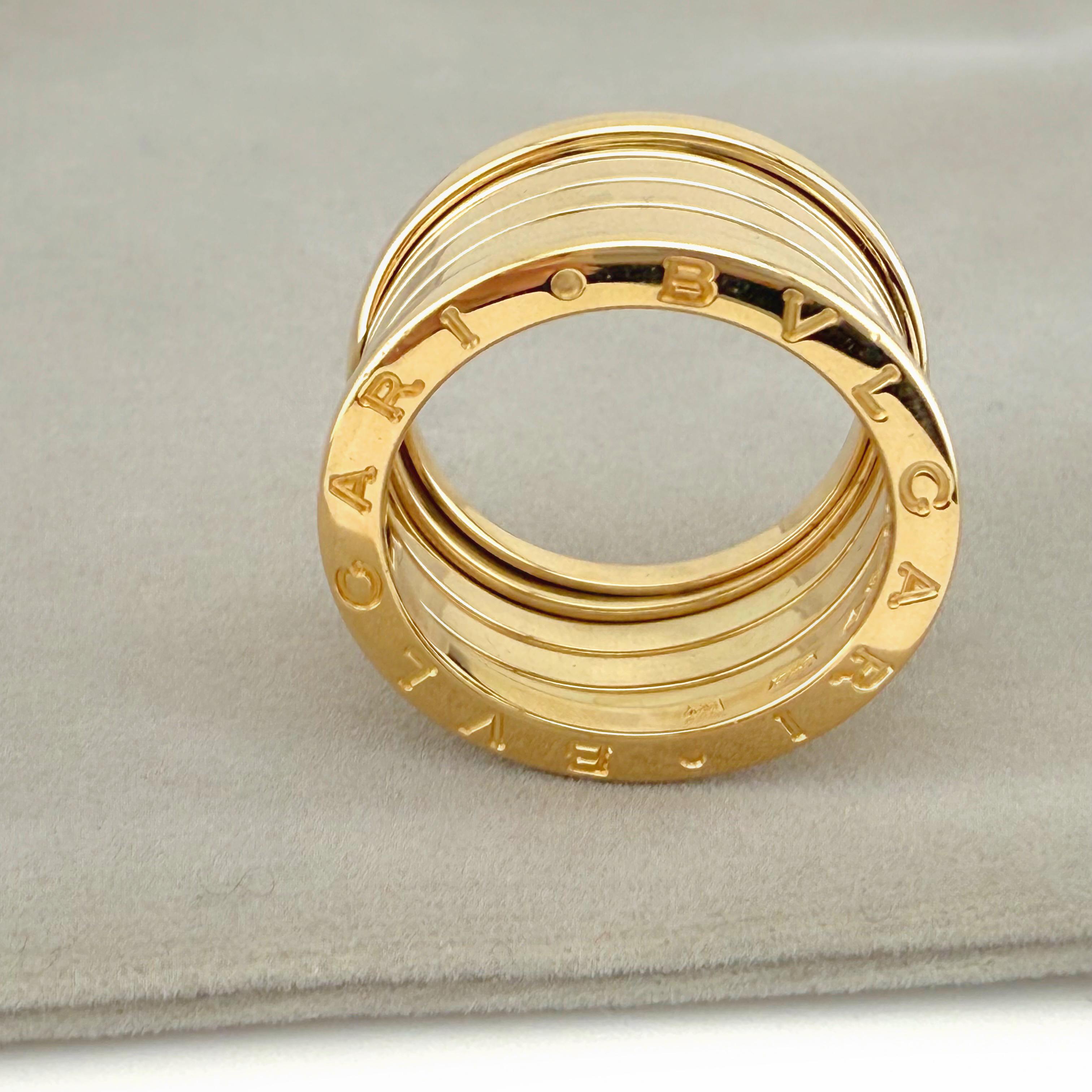 BVLGARI B.zero1 5 Band Wide Ring in 18k Yellow Gold in vendita 8