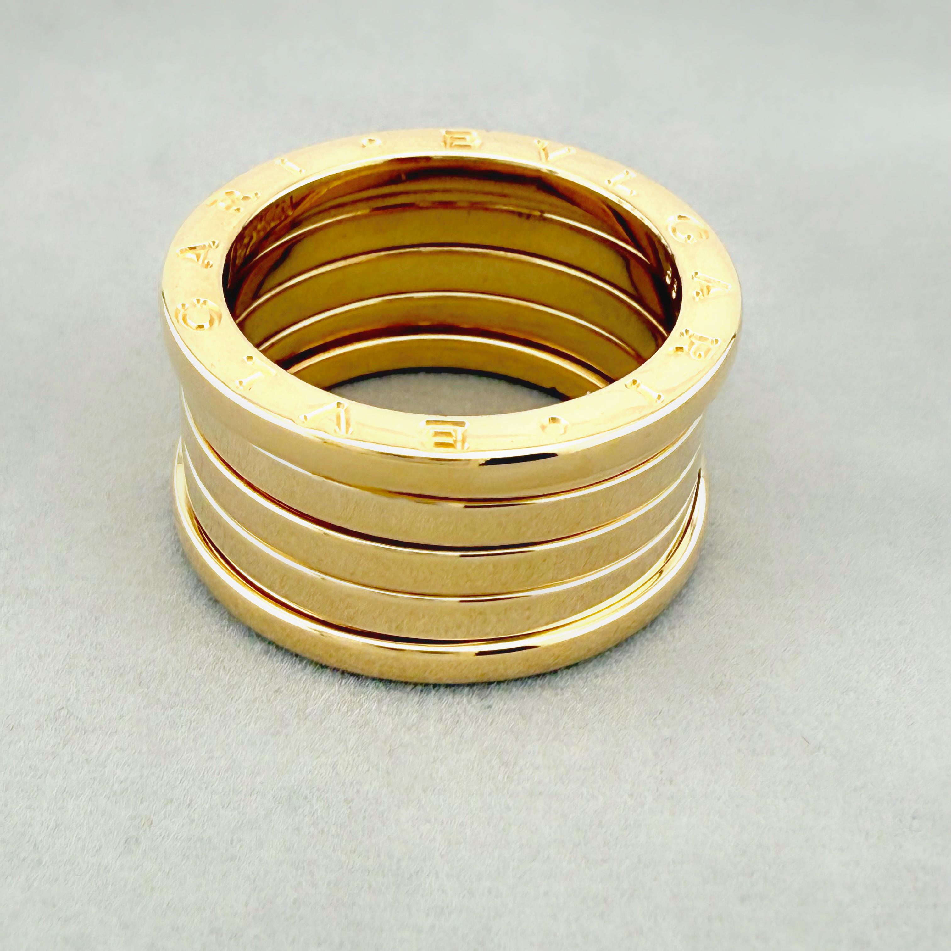 BVLGARI B.zero1 5 Band Wide Ring in 18k Yellow Gold in vendita 11