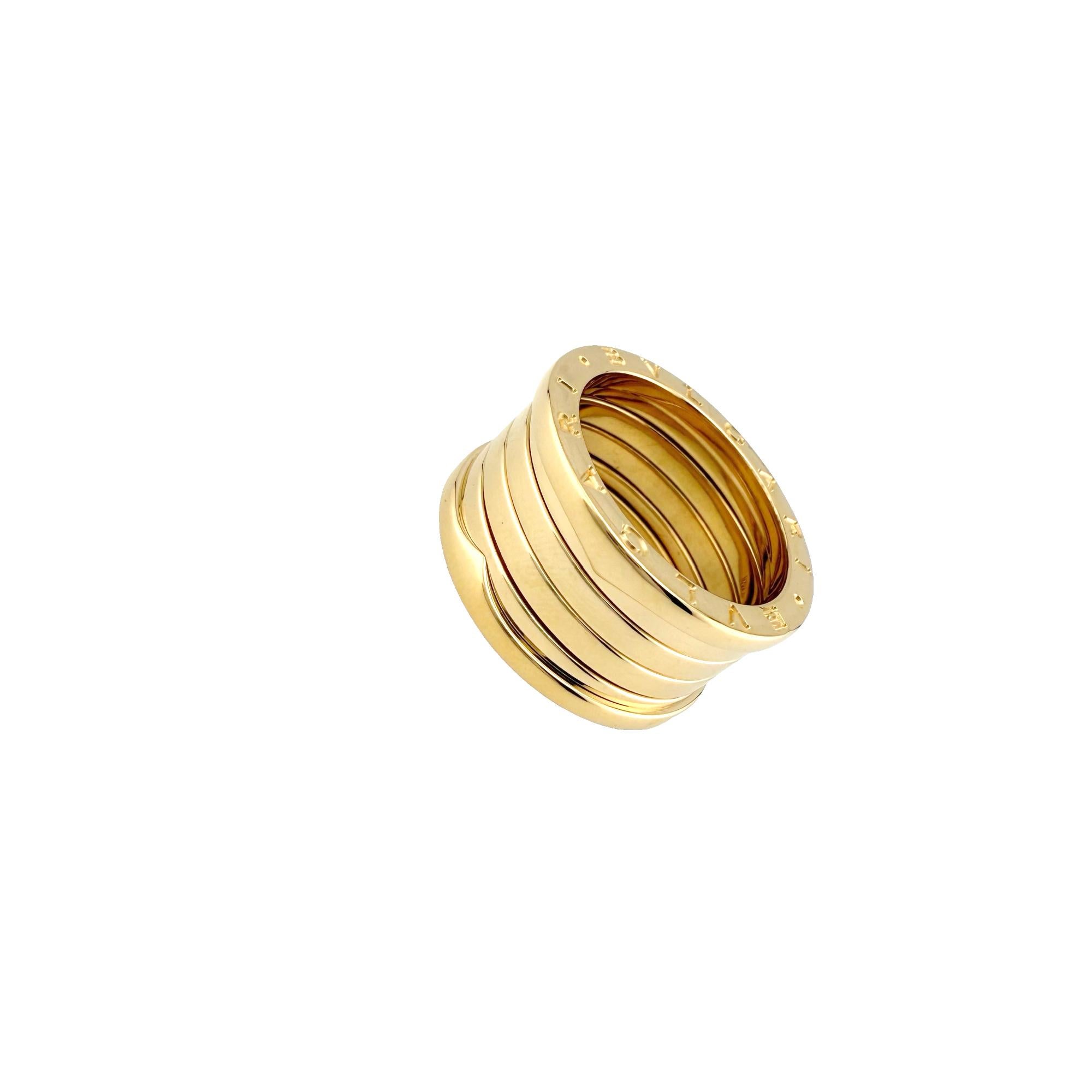 BVLGARI B.zero1 5 Band Wide Ring in 18k Yellow Gold in vendita 1