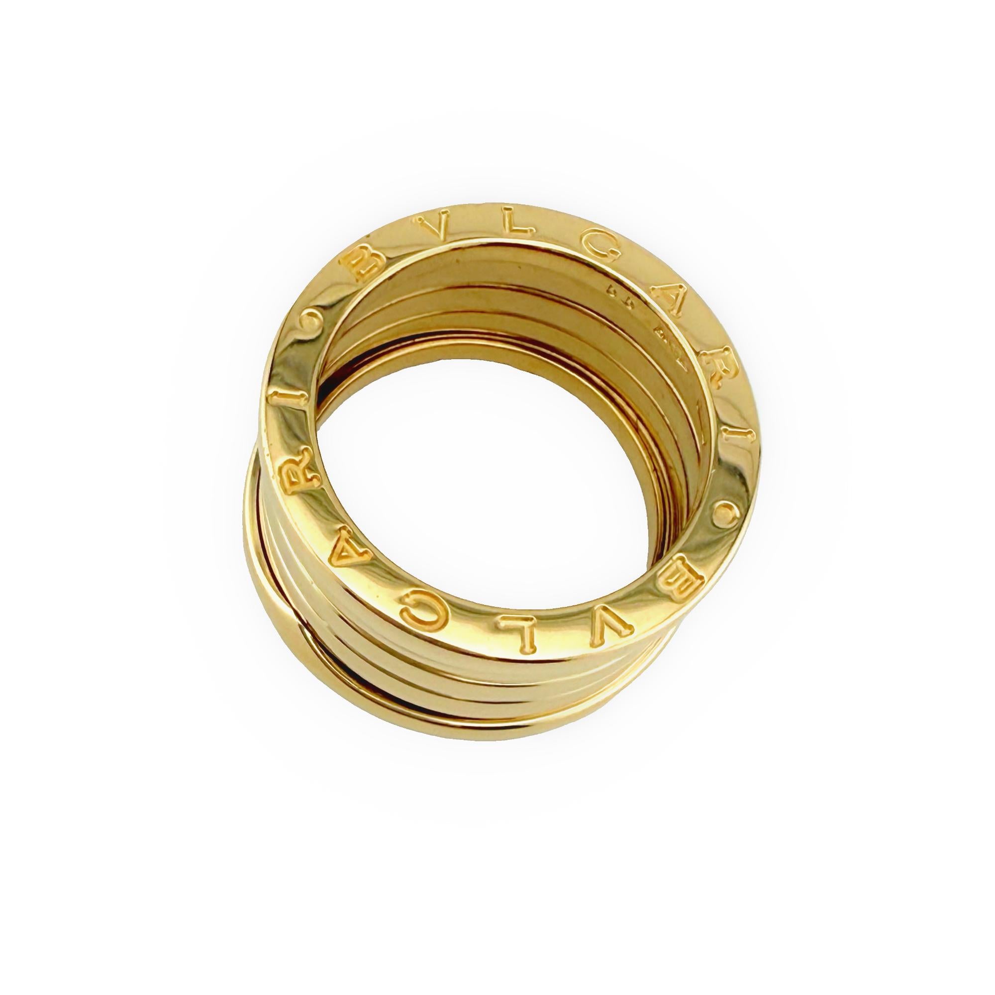 BVLGARI B.zero1 5 Band Wide Ring in 18k Yellow Gold in vendita 3