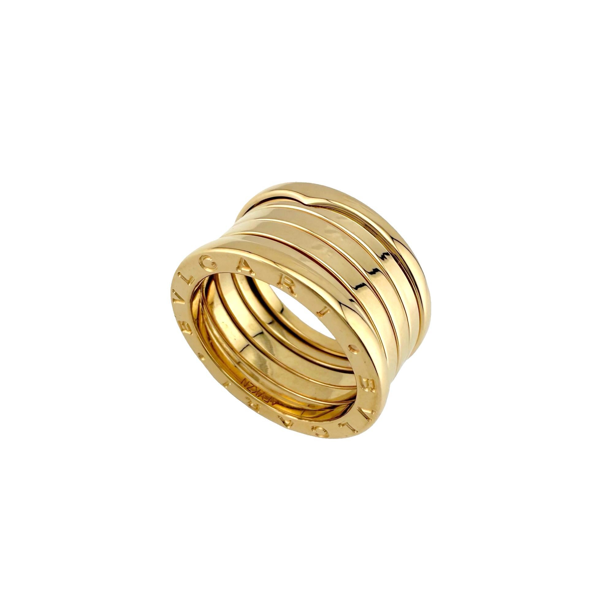 BVLGARI B.zero1 5 Band Wide Ring in 18k Yellow Gold in vendita 4