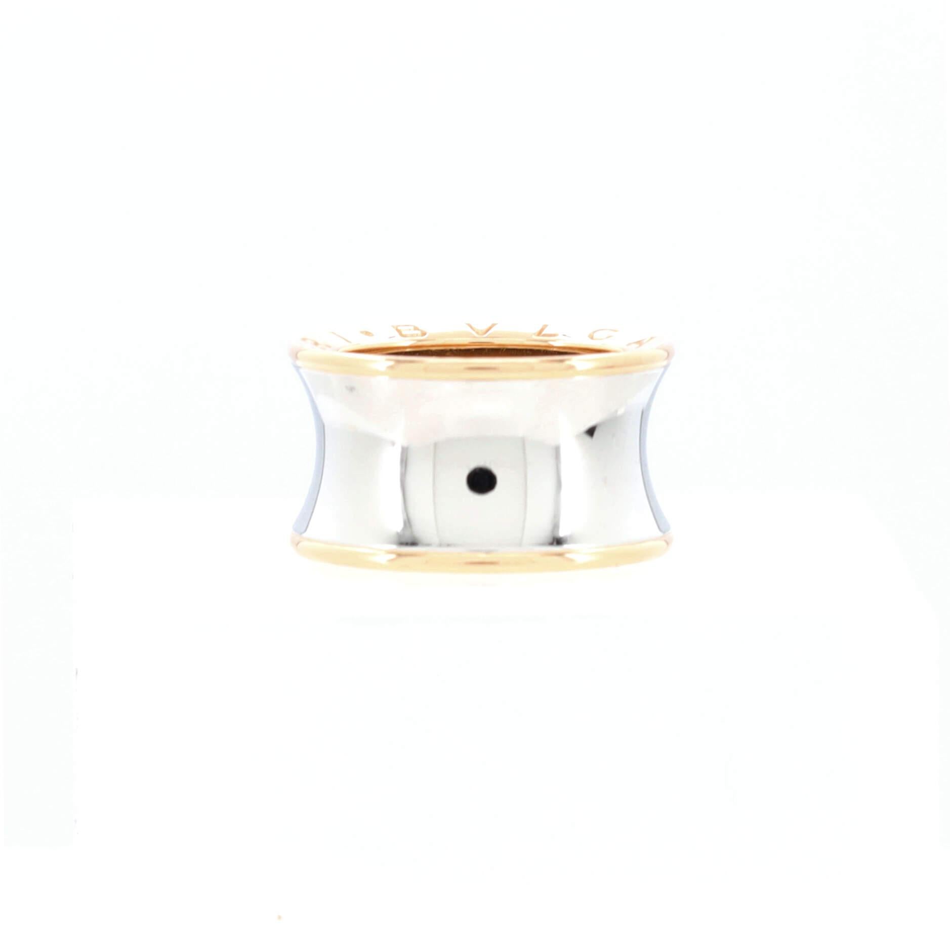 Bvlgari B.Zero1 Anish Kapoor Band Ring 18k Rose Gold and Stainless Steel In Good Condition In New York, NY