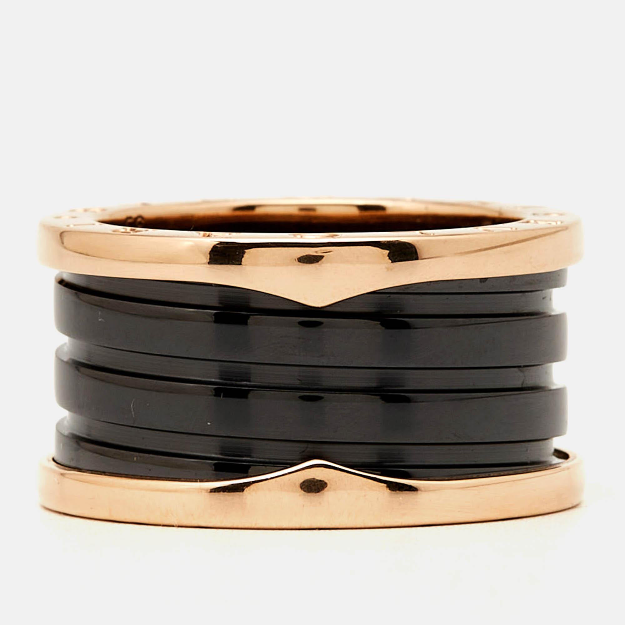 To adorn your fingers in the most elegant way Bvlgari brings to you this stylish B.Zero1 ring. It has been carved using top quality materials and will elevate your look instantly.