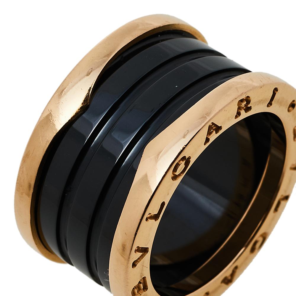 bvlgari black and gold ring