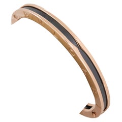 Bvlgari B.Zero1 Bracciale in ceramica nera e oro rosa 18k di dimensioni maggiori
