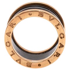 Bvlgari B.Zero1 Black & Rose Gold Enamel Ring