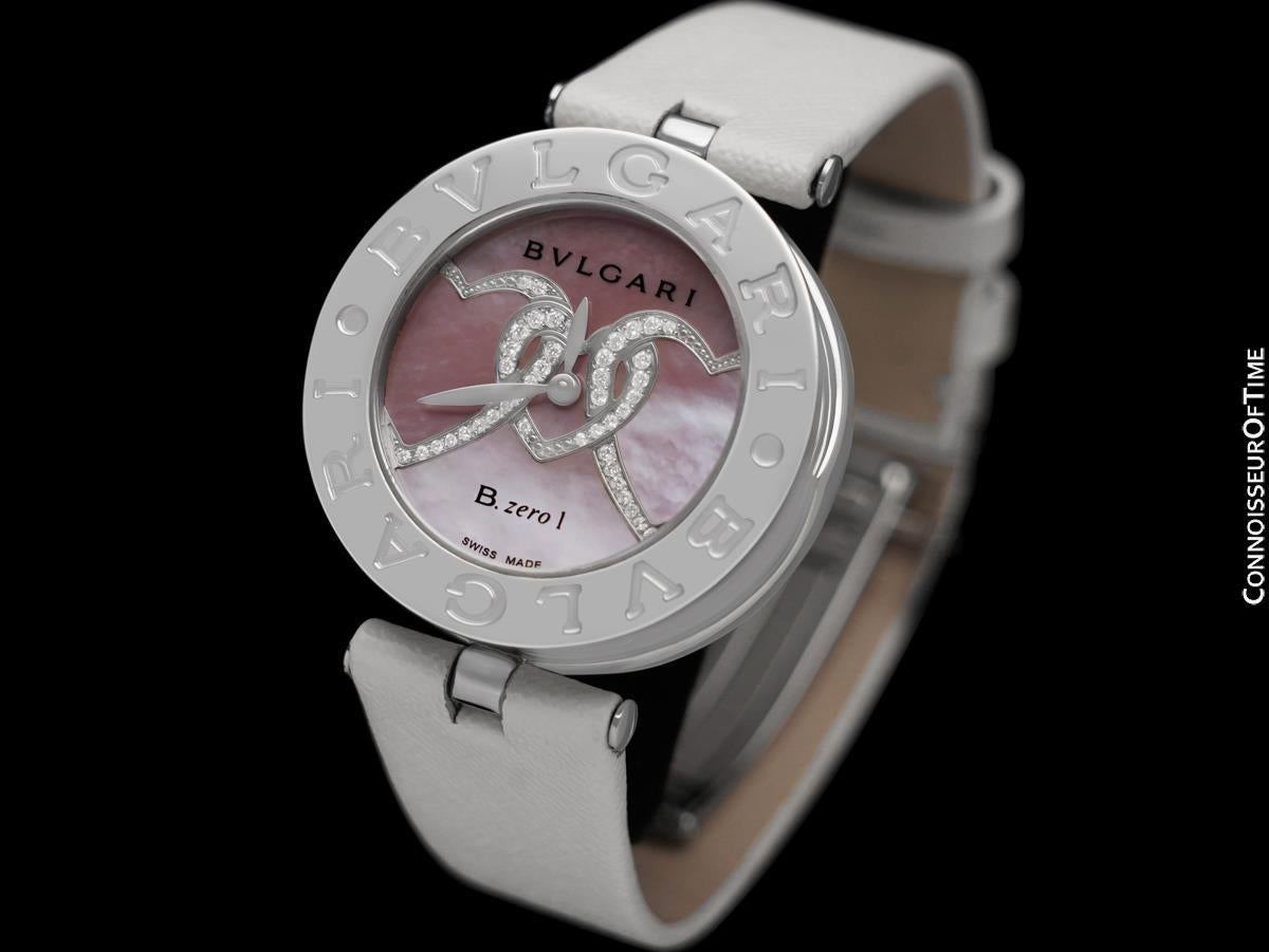 Bvlgari B.zero1 BZ30S Ladies Stainless Steel & MOP Diamond Watch - Bvlgari Box im Zustand „Hervorragend“ im Angebot in Suwanee, GA
