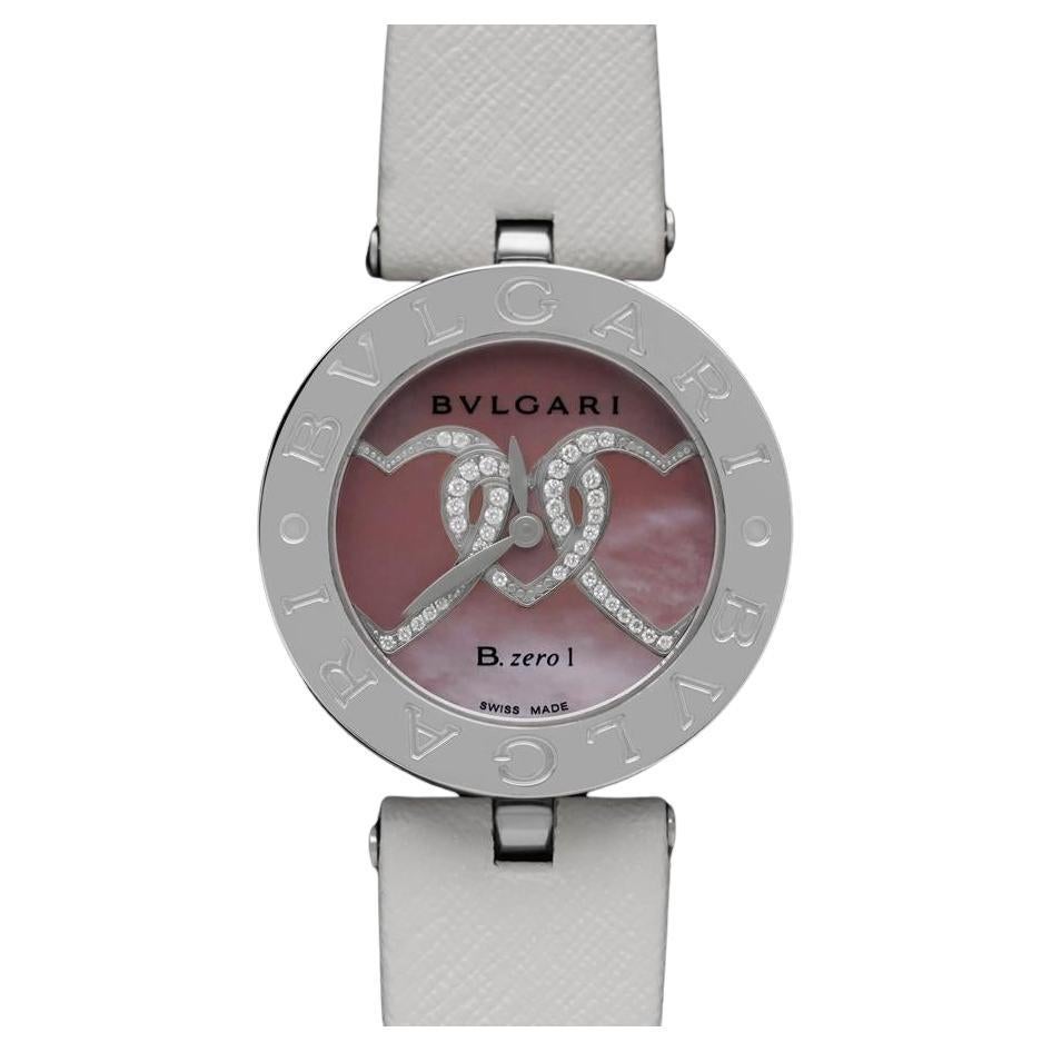 Bvlgari B.zero1 BZ30S Ladies Stainless Steel & MOP Diamond Watch - Bvlgari Box