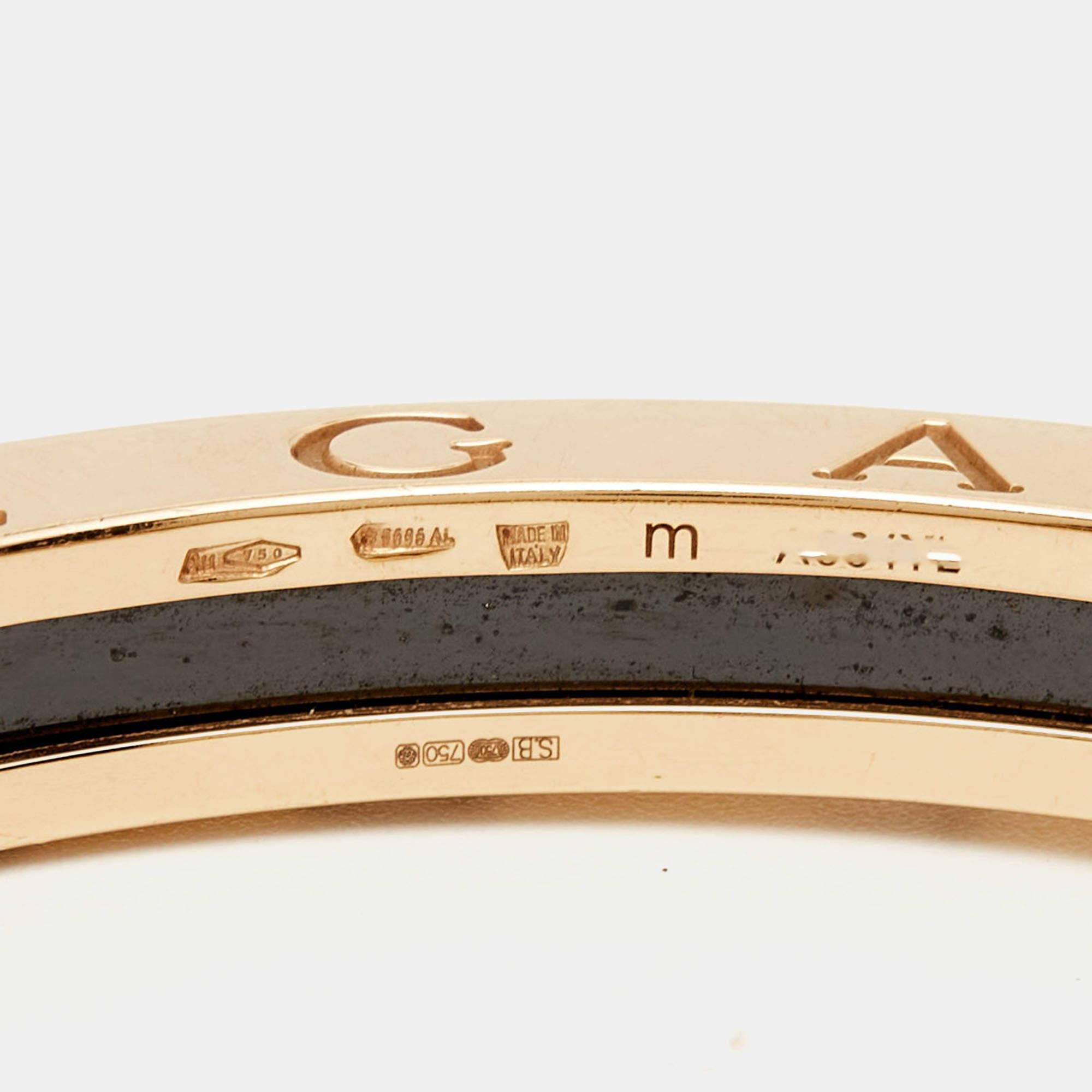 Bvlgari B.Zero1 Keramik-Armband aus 18 Karat Roségold M (Zeitgenössisch) im Angebot