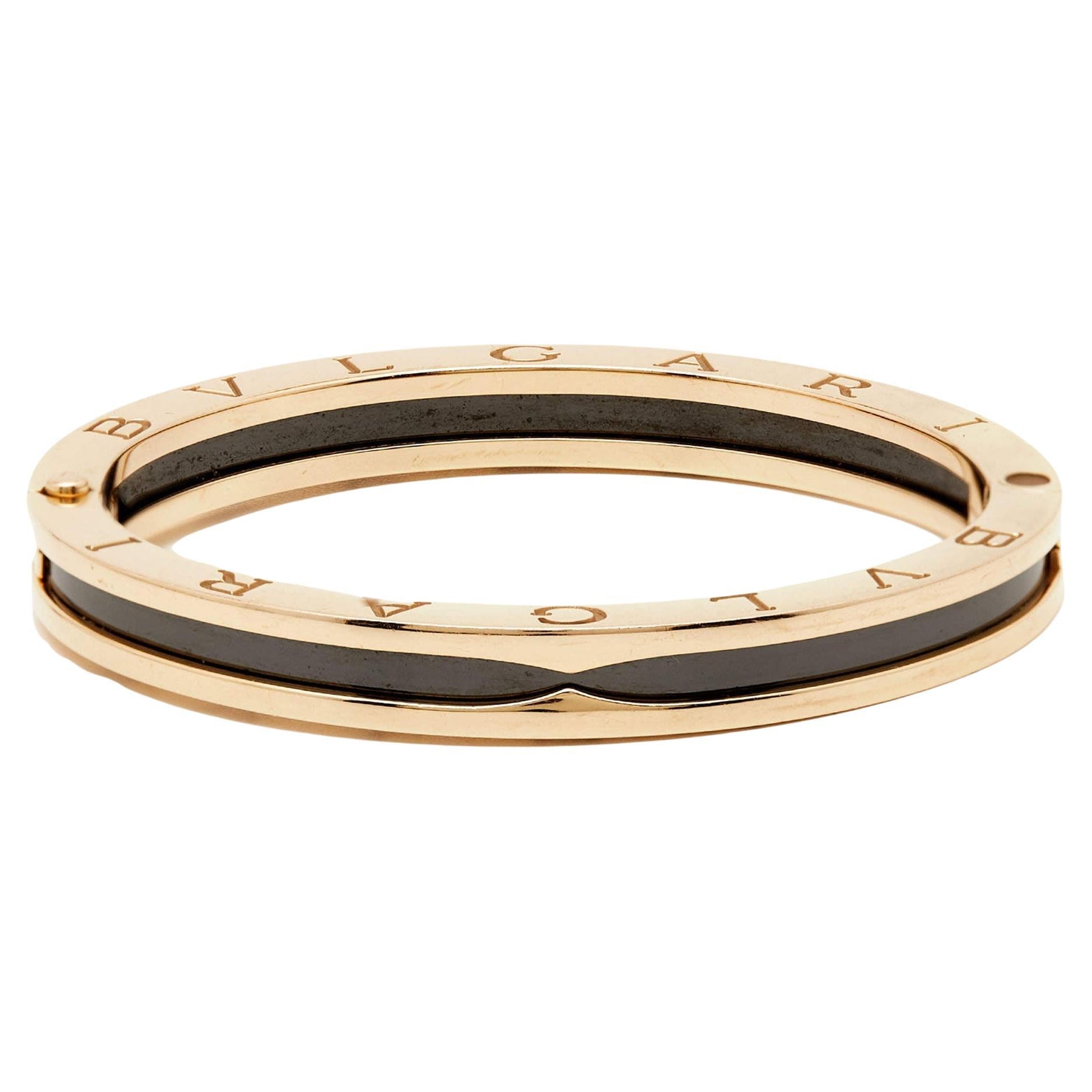 Bvlgari B.Zero1 Keramik-Armband aus 18 Karat Roségold M