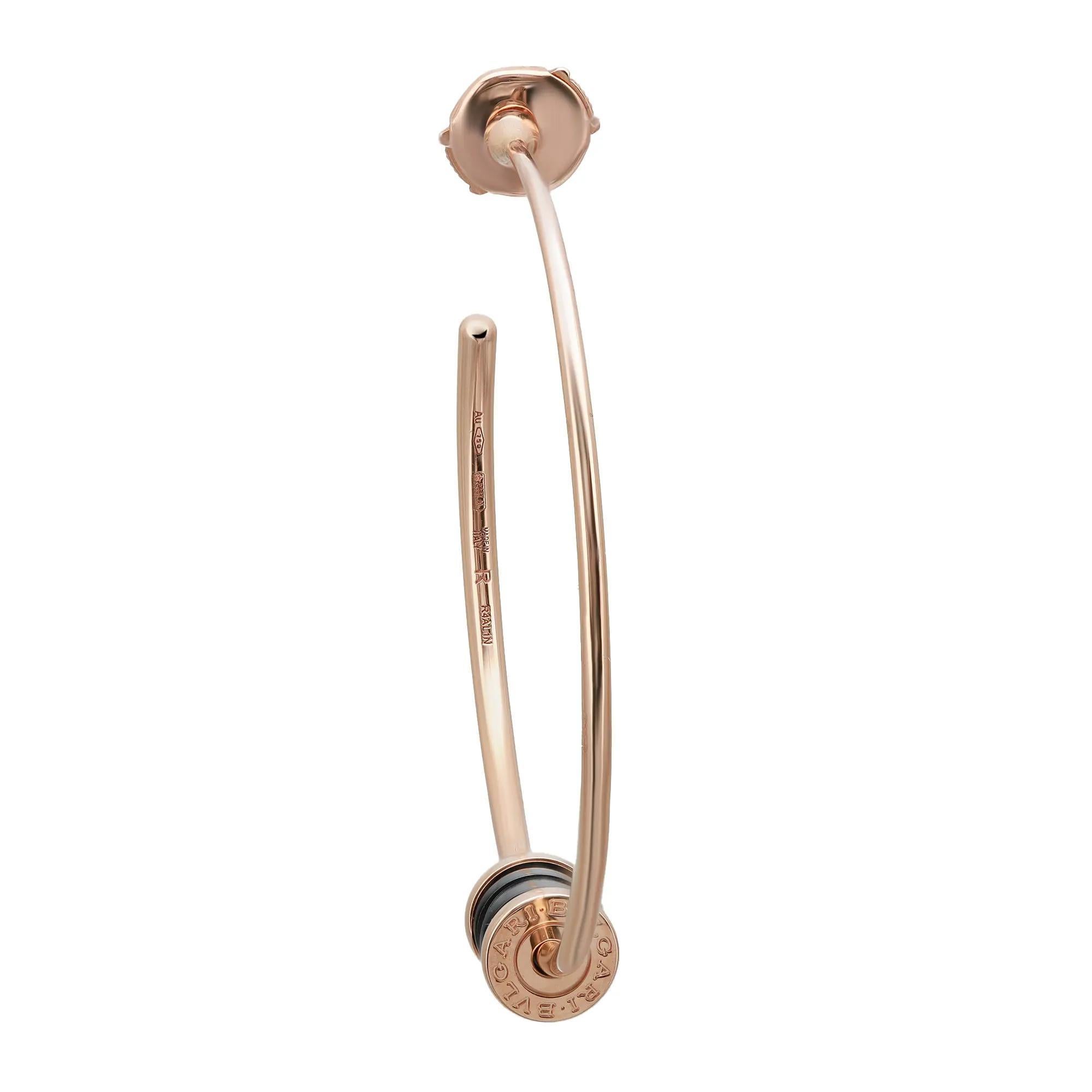Bvlgari B.Zero1 Ceramic Hoop Earrings 18K Rose Gold In New Condition For Sale In New York, NY