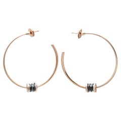 Bvlgari B.Zero1 Ceramic Hoop Earrings 18K Rose Gold