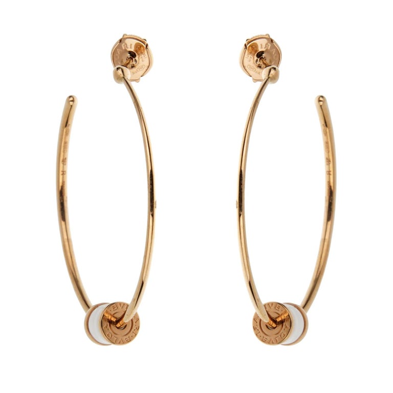 Bvlgari B.zero1 Ceramic Rose Gold Hoop Earrings photo 3