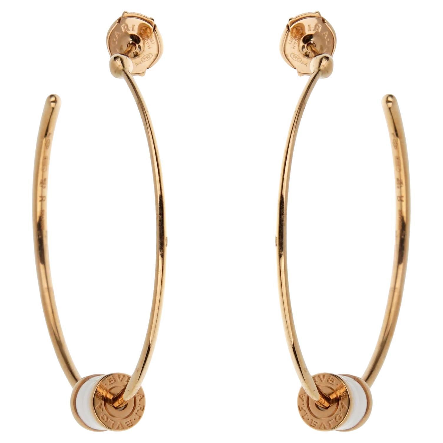 Bvlgari B.zero1 Keramik-Ohrringe aus Roségold mit Creolen
