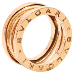 Bvlgari B.Zero1 Design Legend 18K Rose Gold 3-Band Ring Size 52