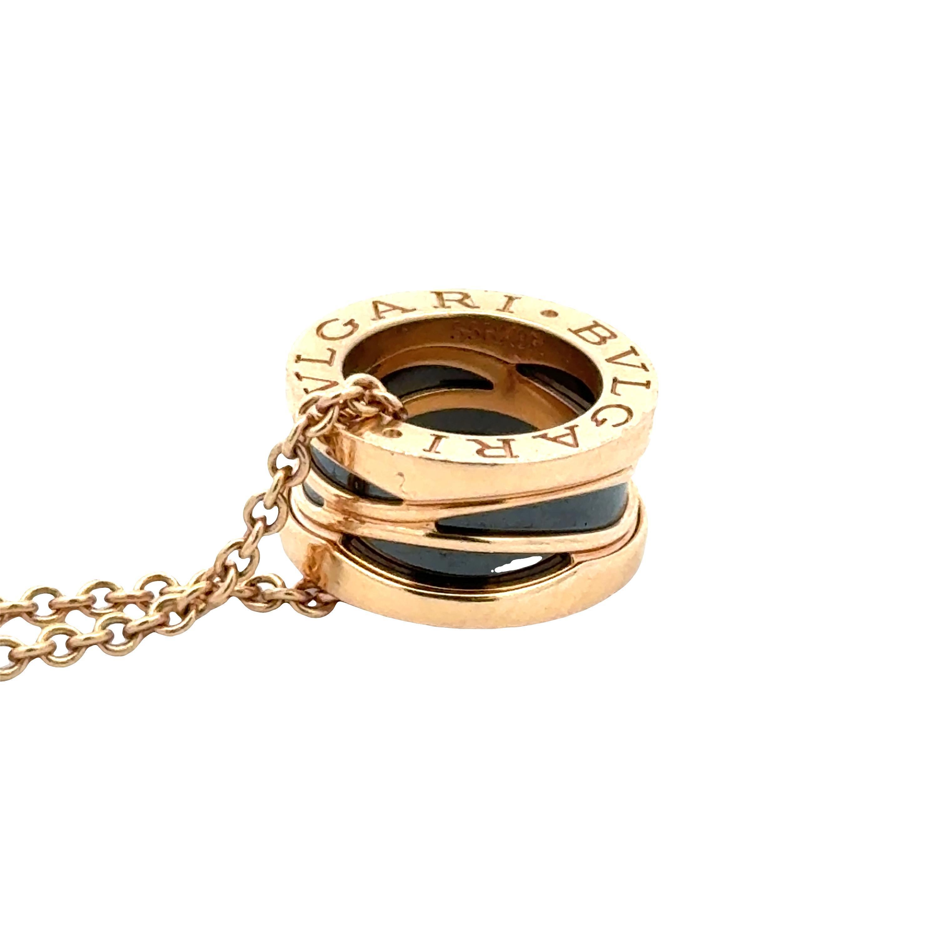 BVLGARI  B.zero1 Design/One Collier Légende en or rose 18 carats et céramique noire en vente 5