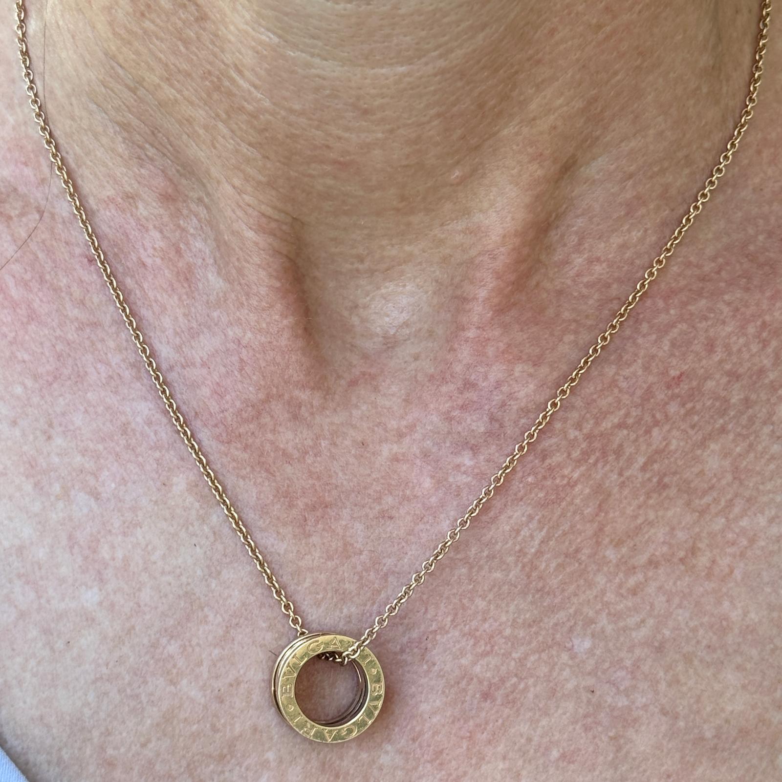 BVLGARI  B.zero1 Design/One Collier Légende en or rose 18 carats et céramique noire Excellent état - En vente à Boca Raton, FL