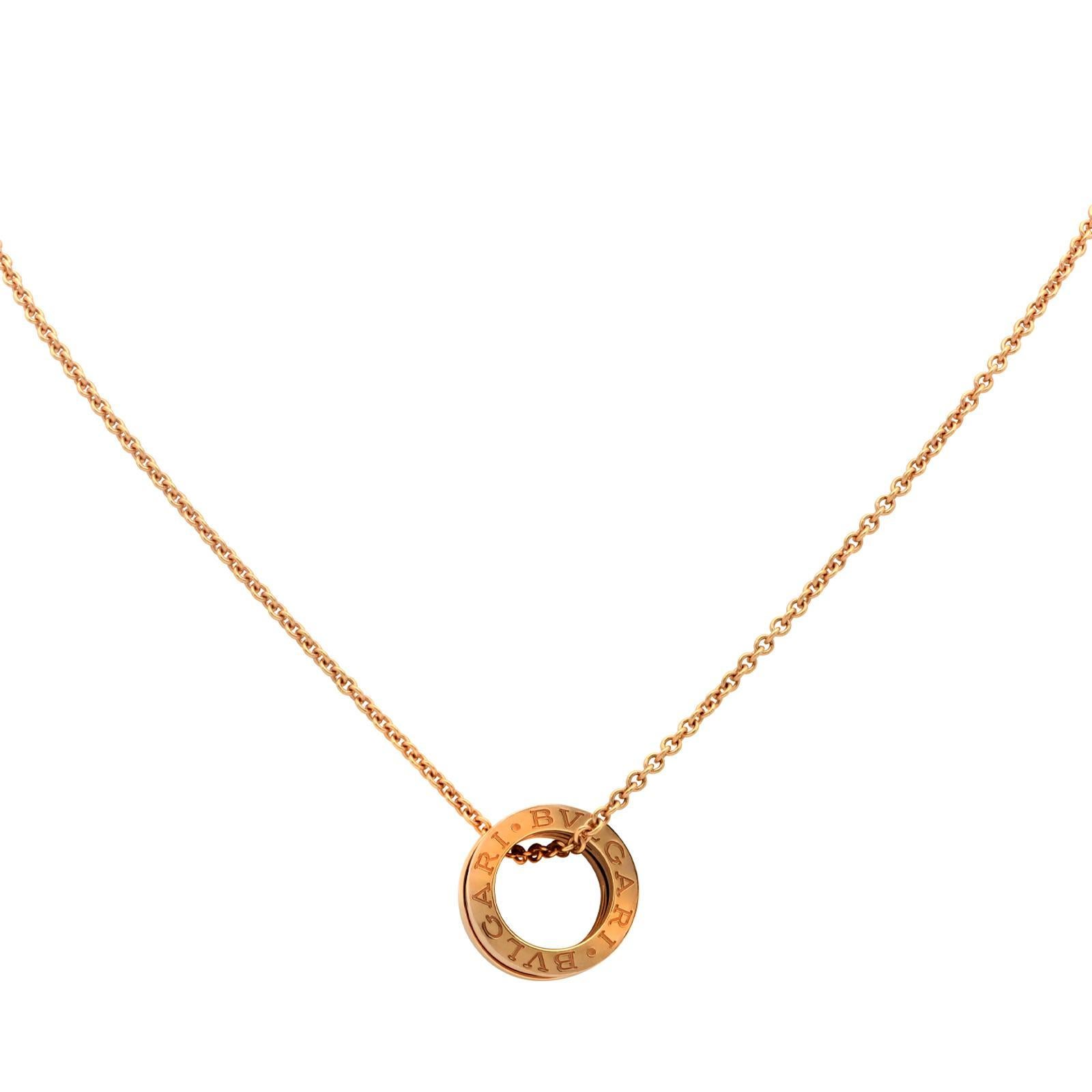BVLGARI  B.zero1 Design/One Collier Légende en or rose 18 carats et céramique noire en vente 1
