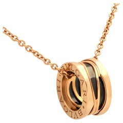 BVLGARI  B.zero1 Design Legend 18K Rose Gold & Schwarze Keramik Halskette