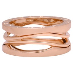 Bvlgari B.Zero1 Design Legende Drei-Ring 18K Roségold Größe 54 US 6,75