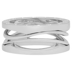 Bvlgari B.Zero1 Design Legend Three Band Ring 18K White Gold Size 54 US 6.75