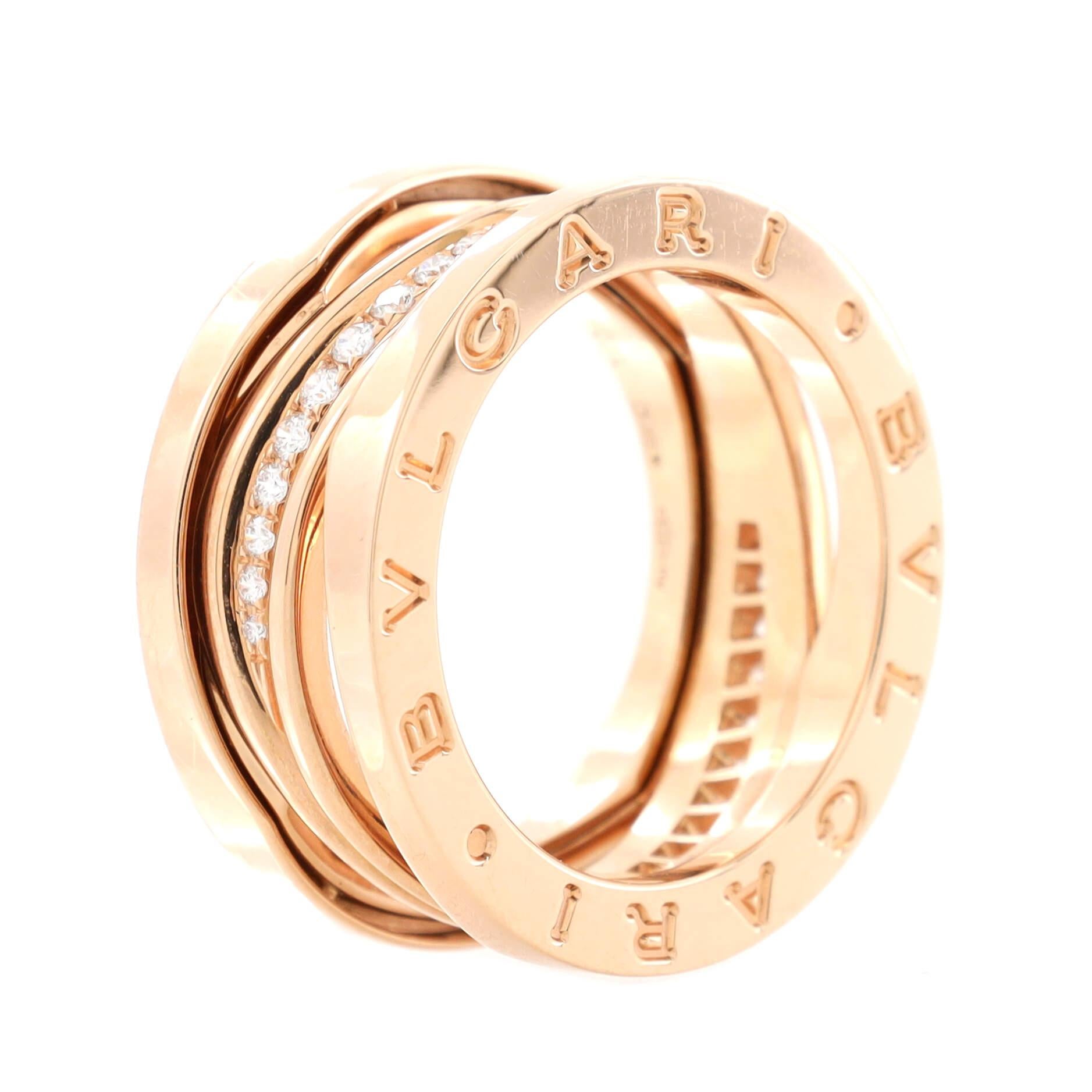 Bvlgari  Design Legend Zaha Hadid Three Band Ring 18k Rose Gold For  Sale at 1stDibs