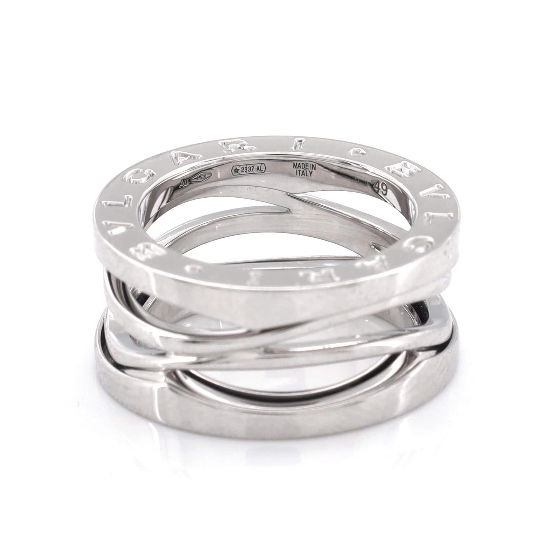 Bvlgari B.Zero1 Design Legende Zaha Hadid Drei-Ring-Ring 18k Weißgold 1