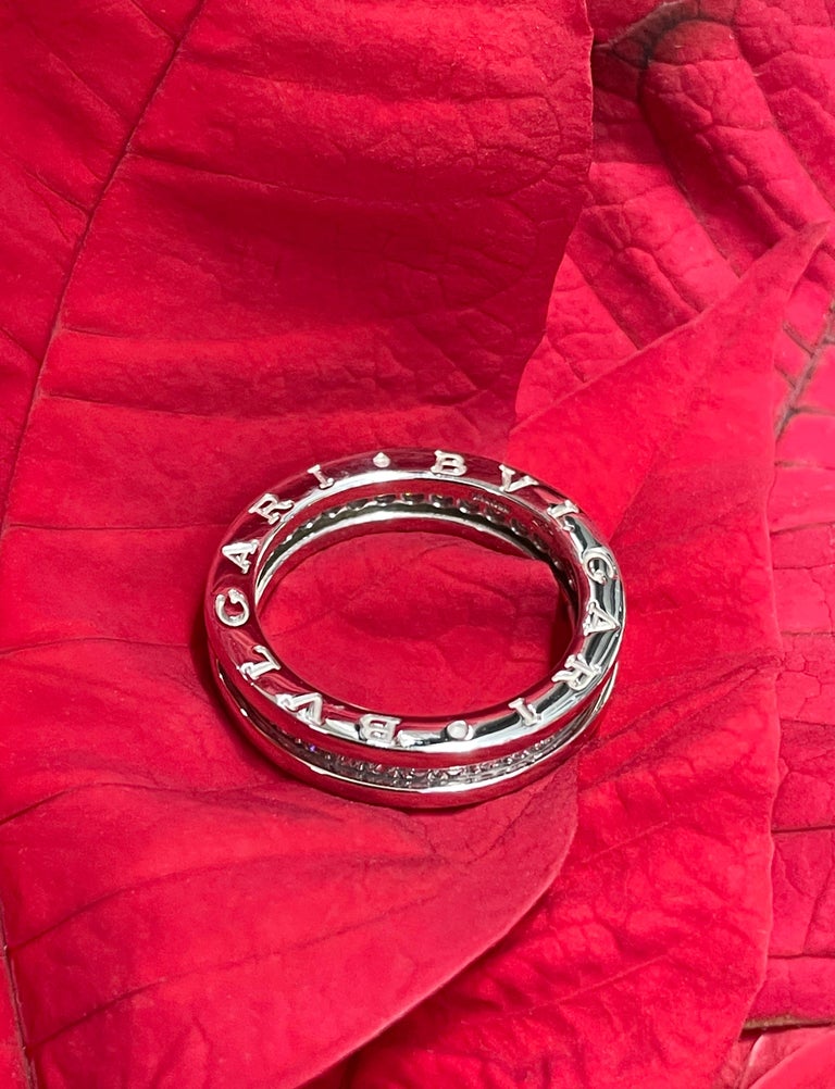 Brilliant Cut Bvlgari B.zero1 Diamond 18 Carat White Gold Band Ring For Sale
