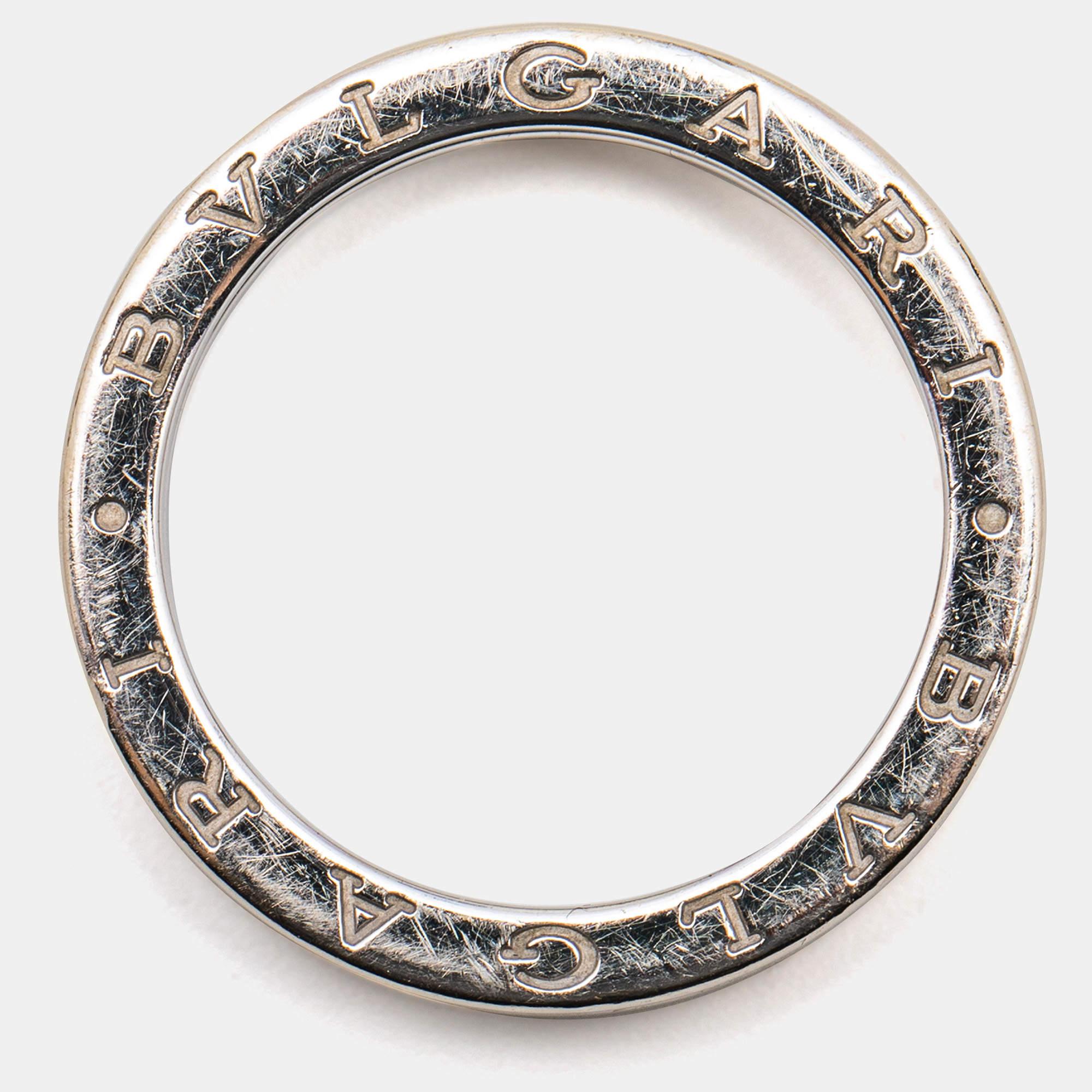 Women's Bvlgari B.Zero1 Diamond 18k White Gold Band Ring Size 63