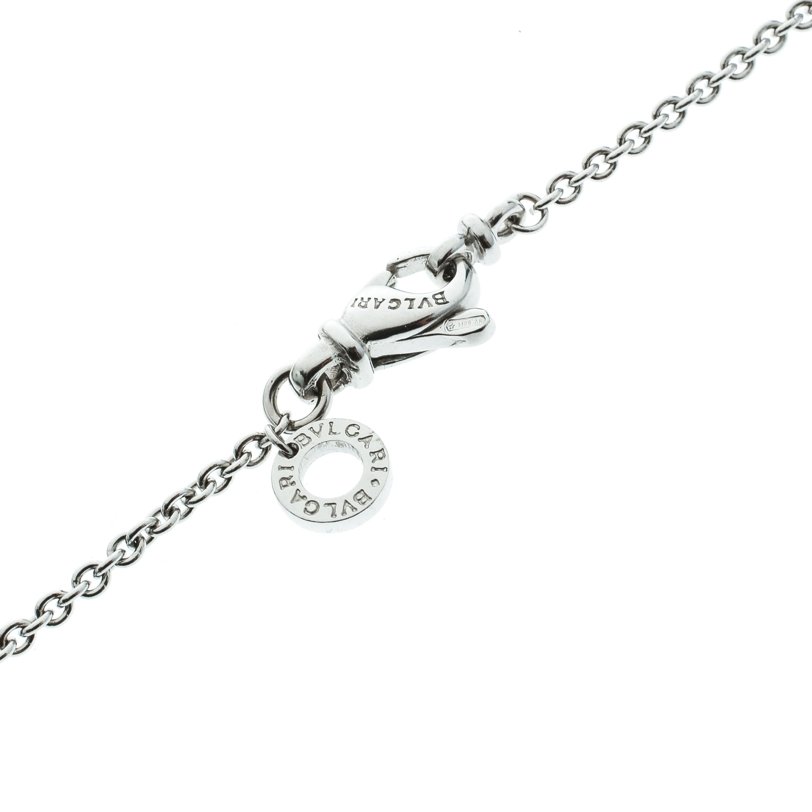 Women's Bvlgari B.Zero1 Diamond 18k White Gold Charm Chain Necklace