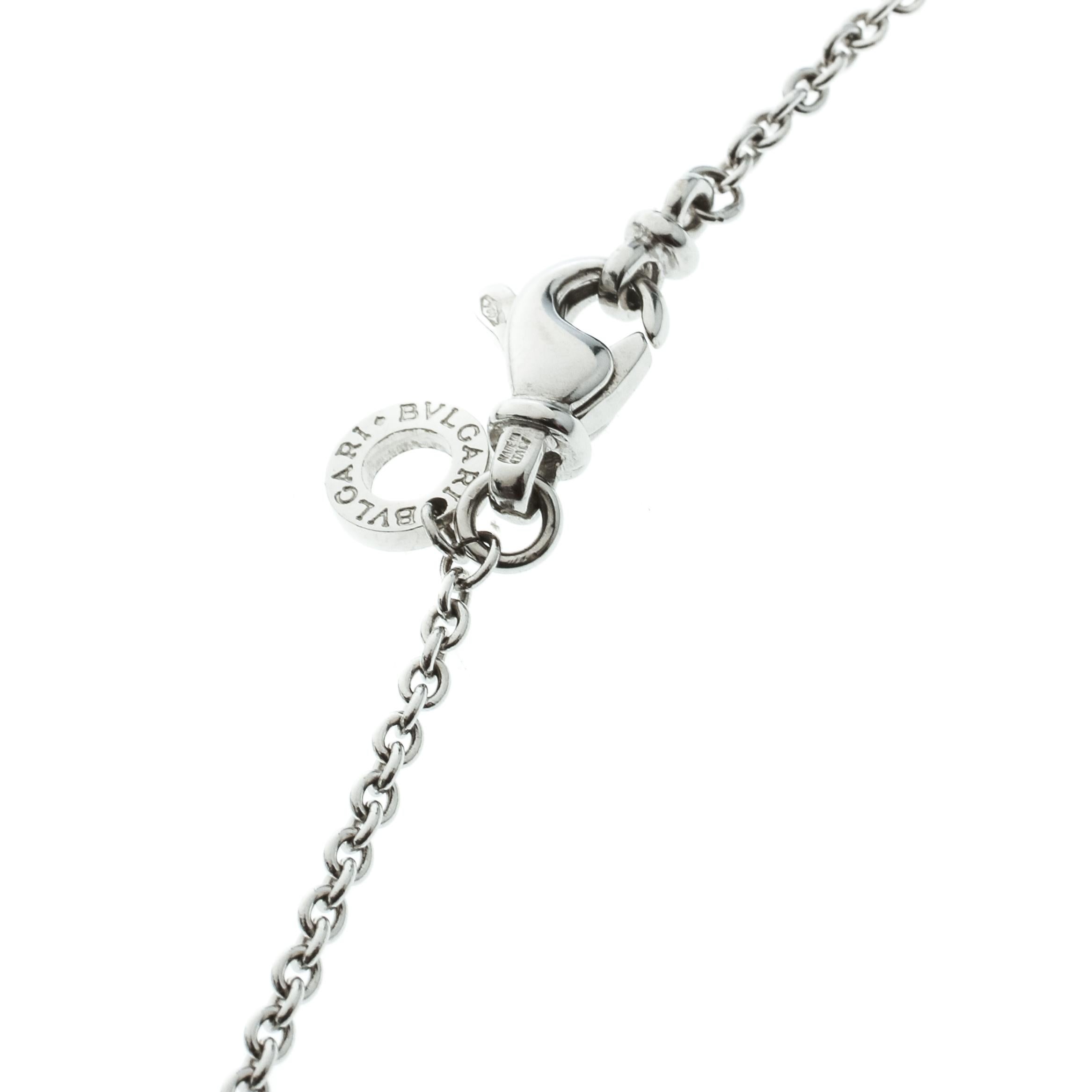 Bvlgari B.Zero1 Diamond 18k White Gold Charm Chain Necklace 1
