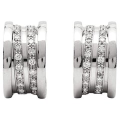 Bvlgari B.Zero1 Boucles d'oreilles en or blanc 18 carats avec diamants