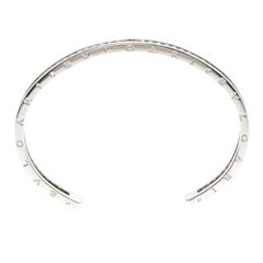 Bvlgari B.Zero1 Diamond & 18k White Gold Narrow Open Cuff Bracelet