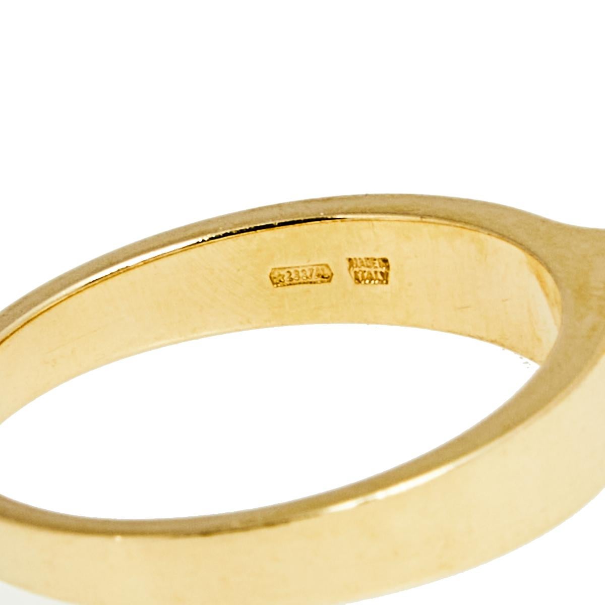 Bvlgari B.Zero1 Diamond 18k Yellow Gold Charm Ring Size 56 1