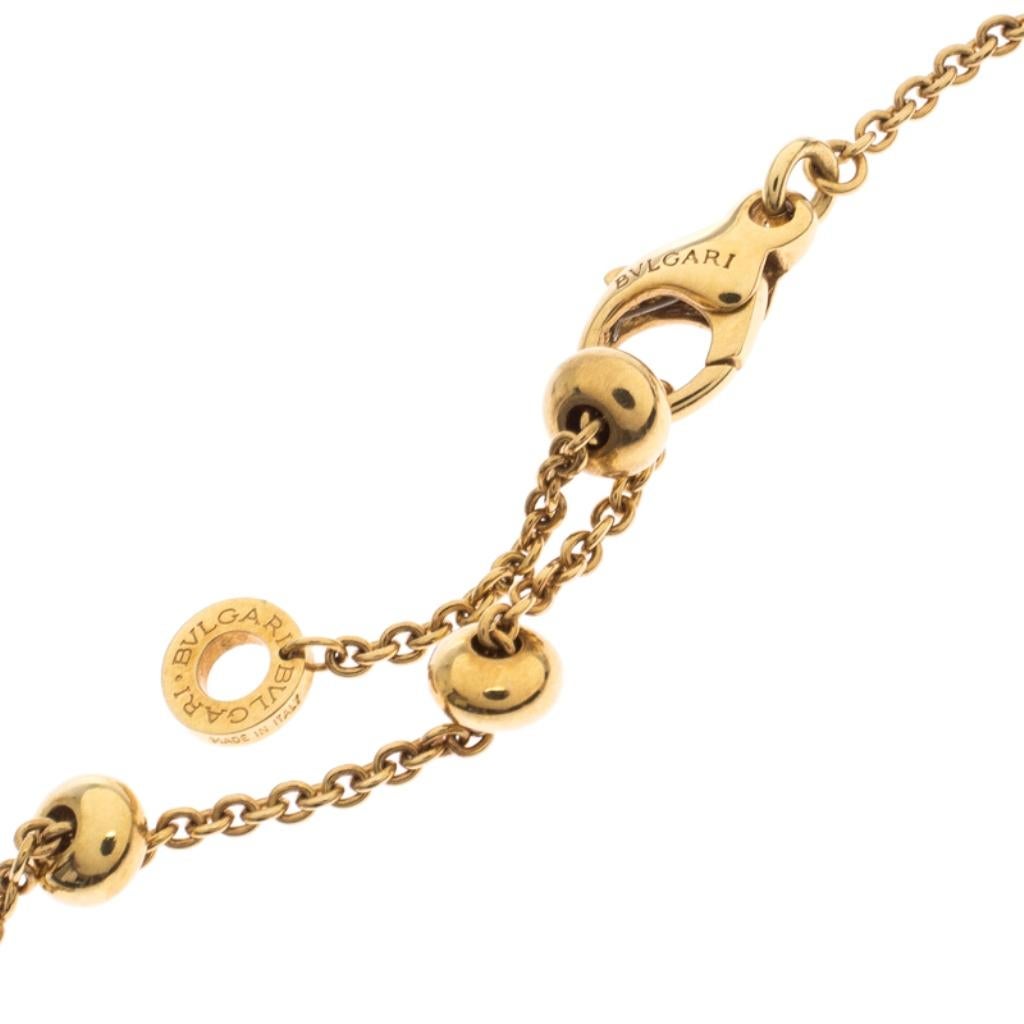 Bvlgari B.Zero1 Diamant-Halskette aus 18 Karat Gelbgold mit Quaste Damen