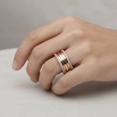 Bvlgari B.Zero1 Diamond Band Ring 18K Rose Gold