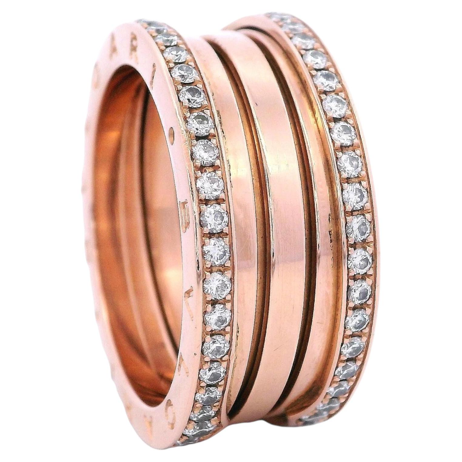 Bvlgari B.Zero1 Diamond Band Ring 18K Rose Gold