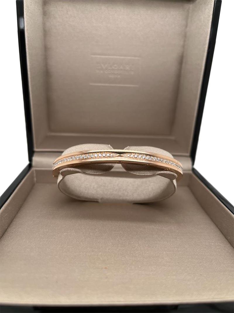 Bvlgari B.Zero1 Diamant-Armreif aus 18 Karat Roségold (Brillantschliff)
