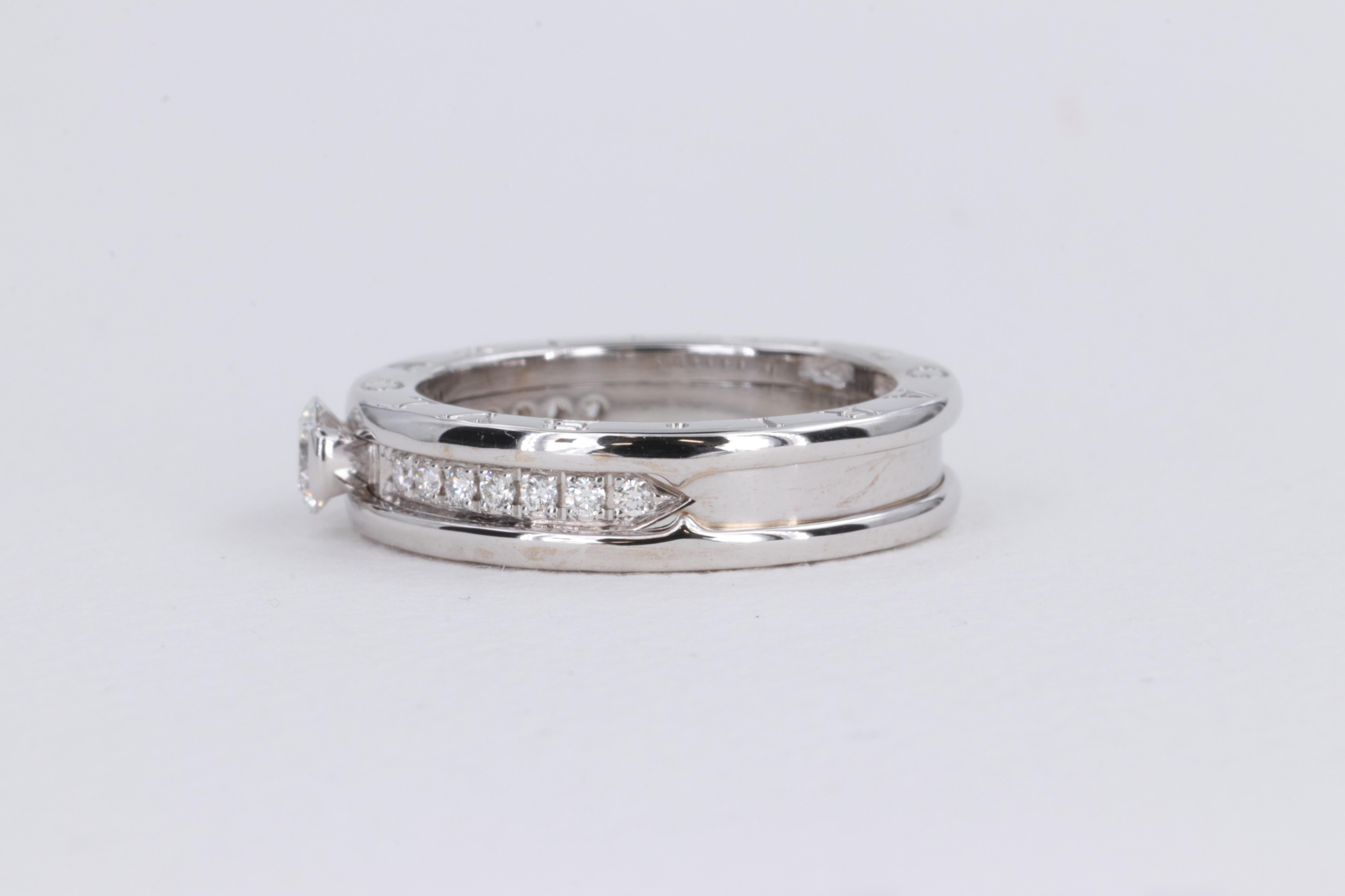 Taille ronde Bvlgari Bague de fianailles B.Zero1 avec diamants en vente