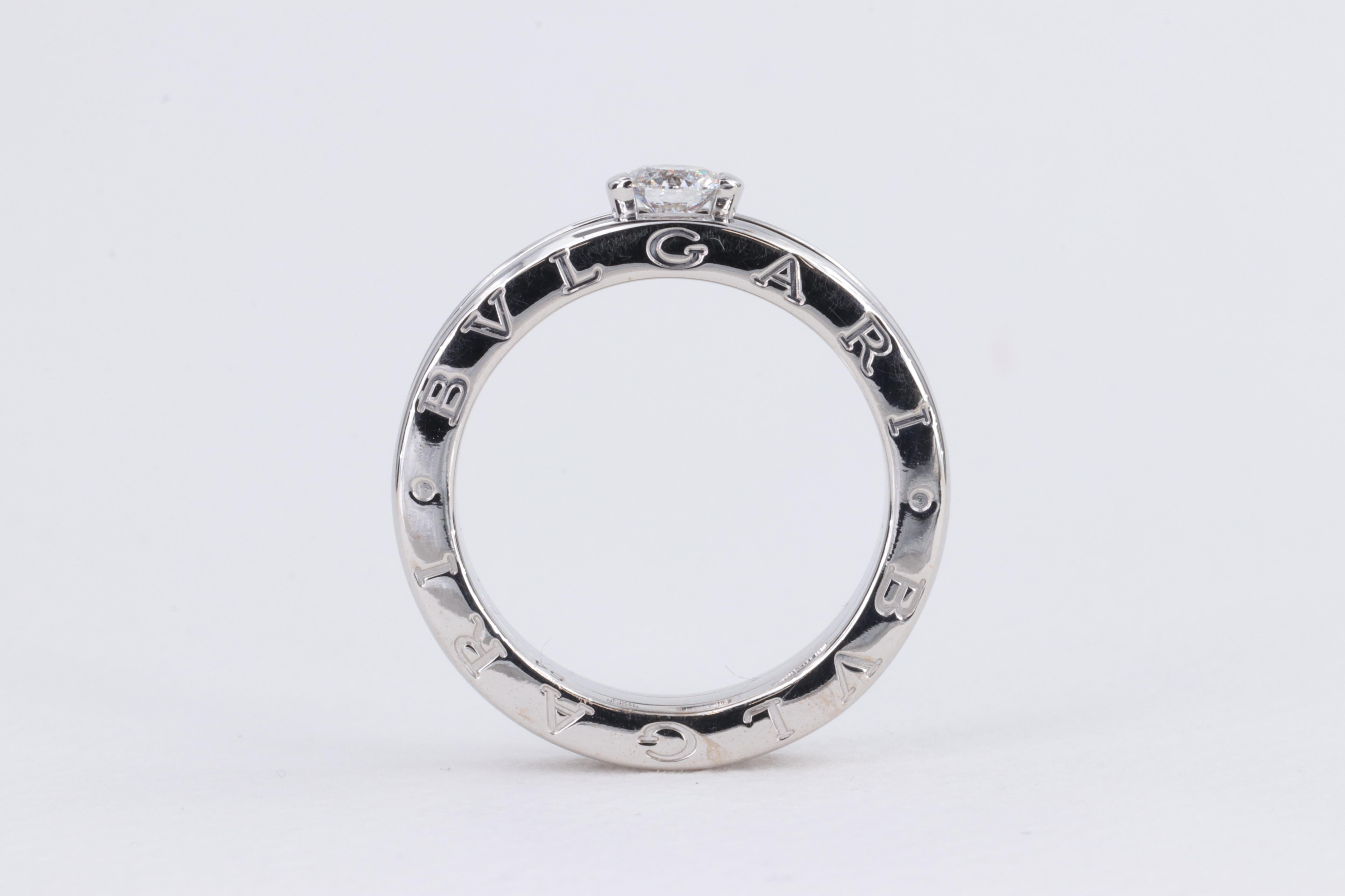 Round Cut Bvlgari B.Zero1 Diamond Engagement Ring For Sale