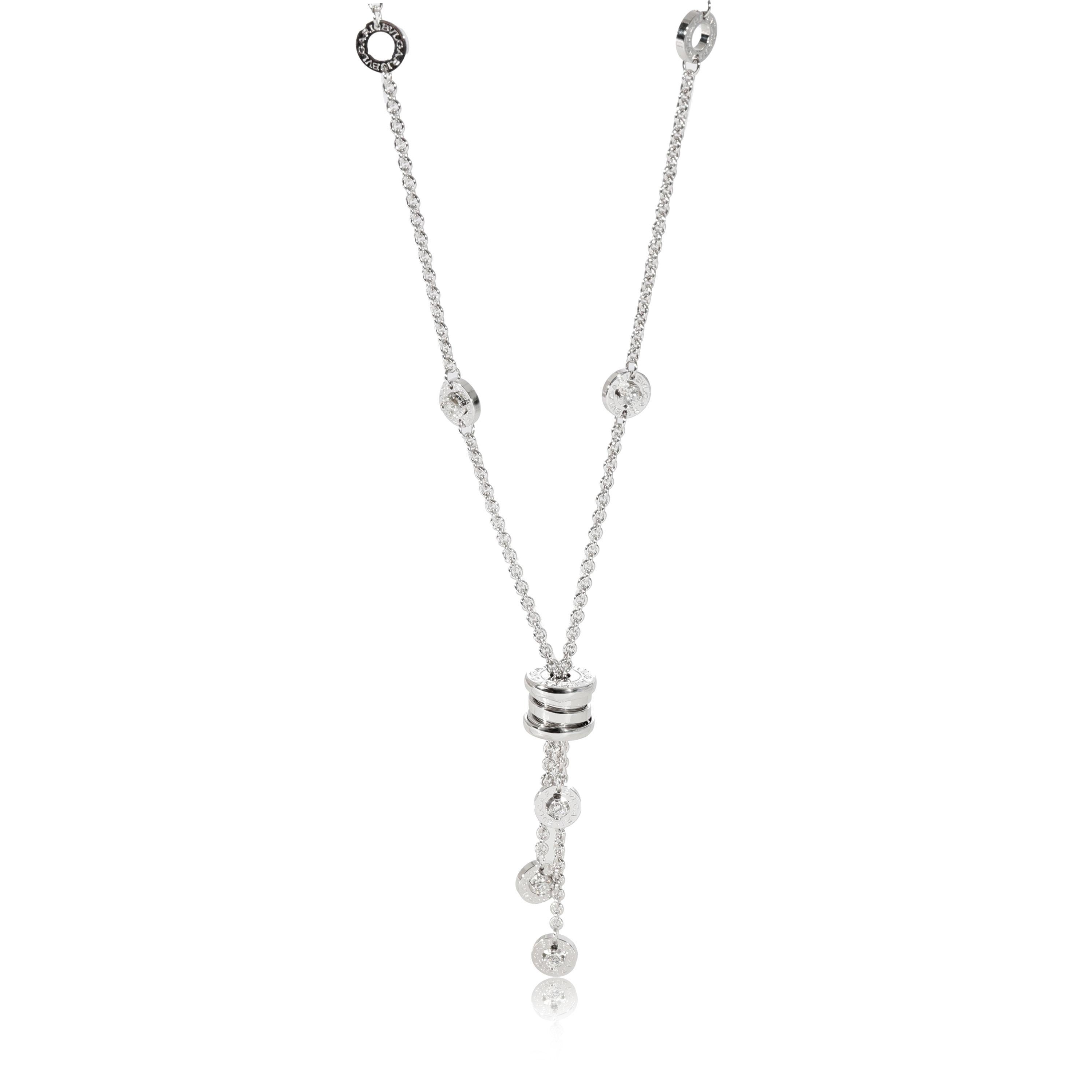 Women's or Men's Bvlgari B.Zero1 Diamond Necklace in 18k White Gold 0.45 Ctw