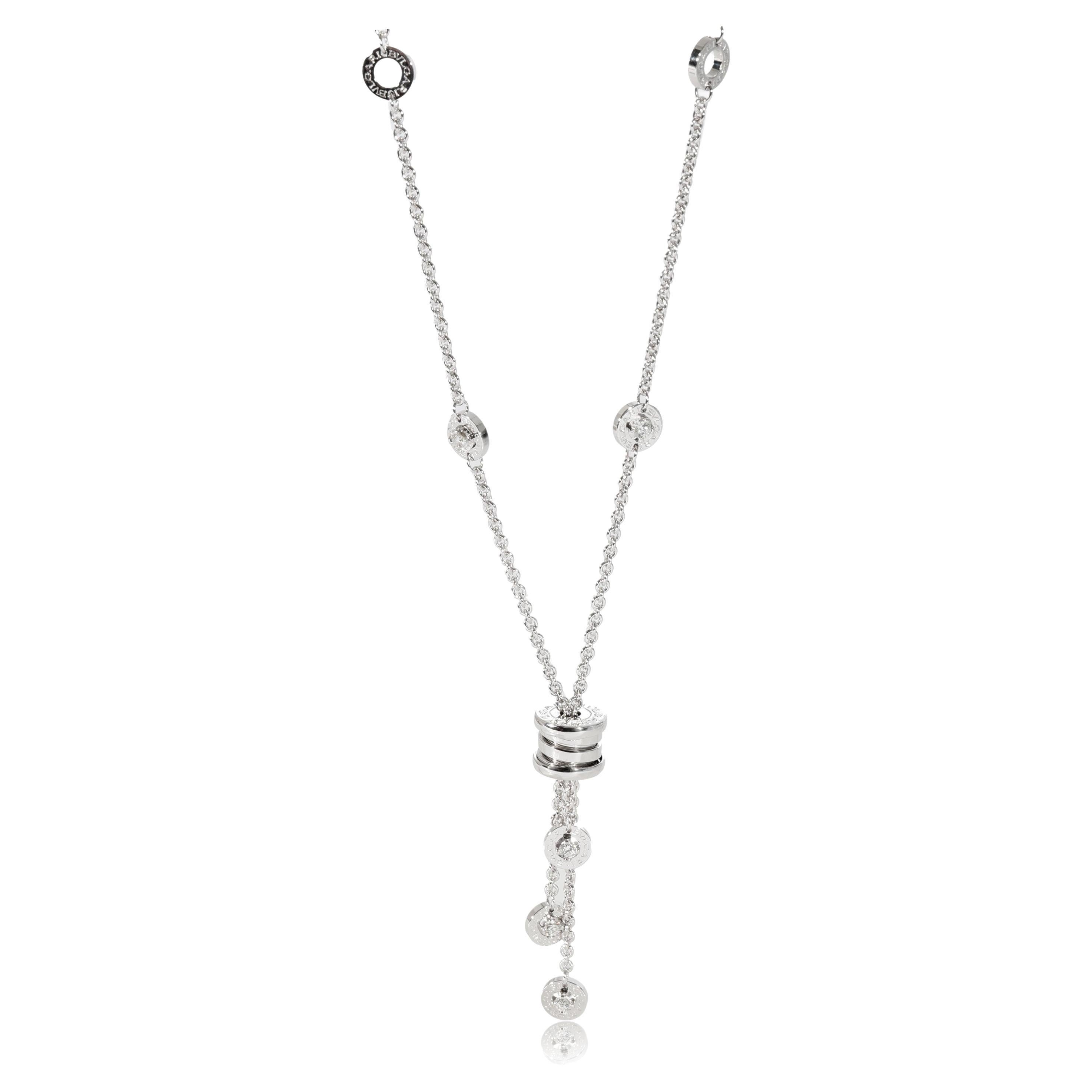 Bvlgari B.Zero1 Diamond Necklace in 18k White Gold 0.45 Ctw