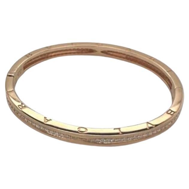 Bvlgari B.Zero1 Diamond Pave Bracelet Set in 18K Rose Gold For Sale