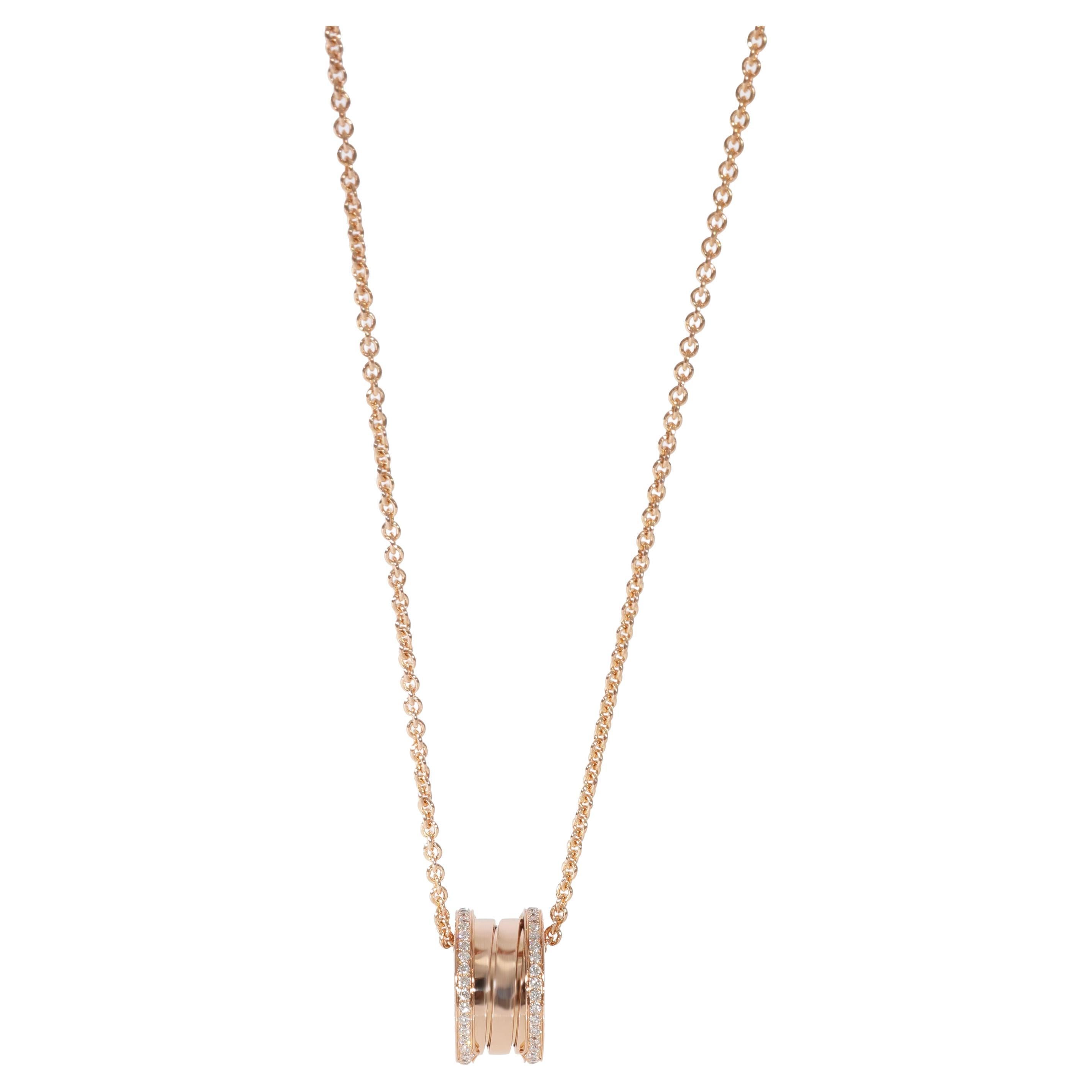 BVLGARI B.zero1 Diamond Pendant in 18k Rose Gold 0.38 CTW