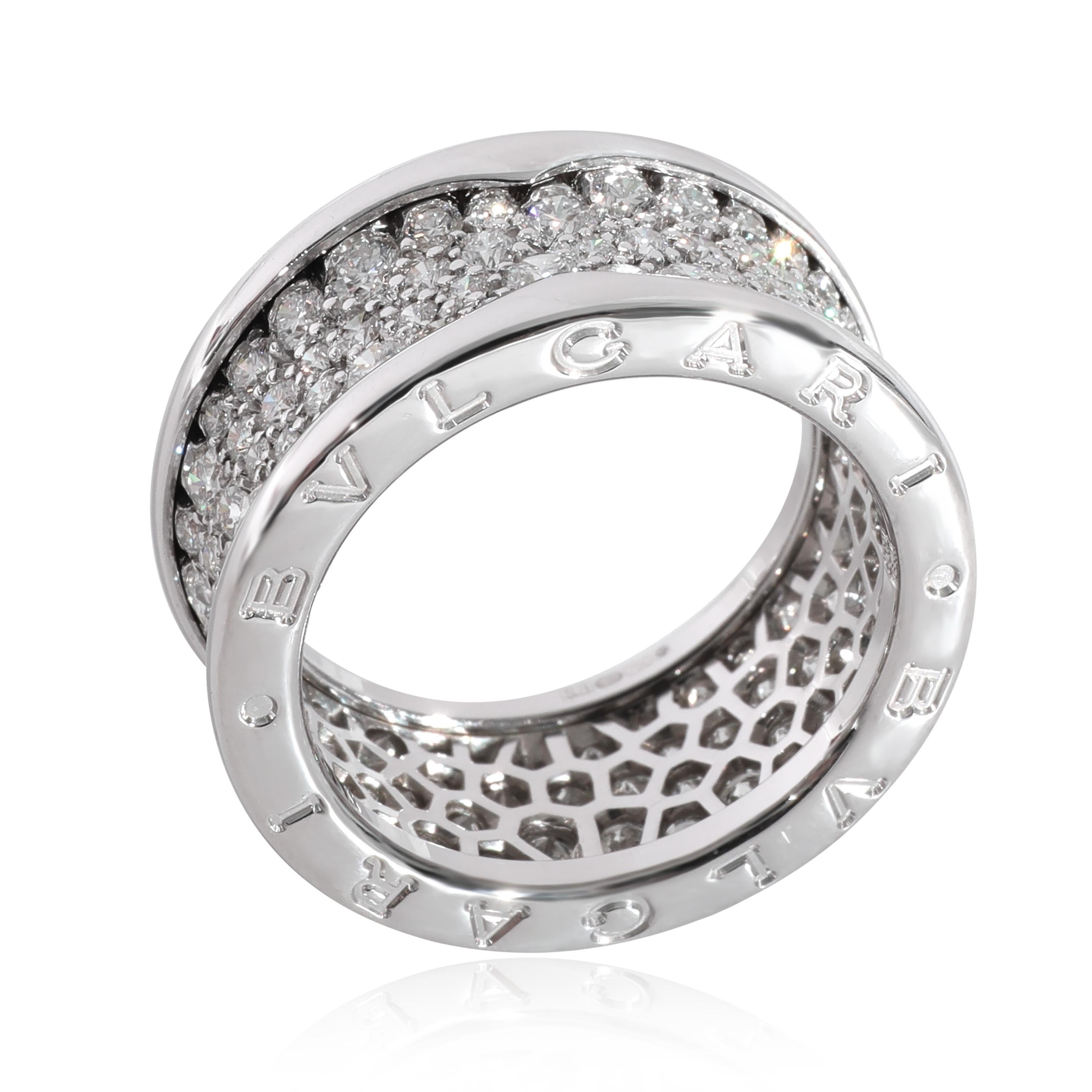 Women's Bvlgari B.Zero1 Diamond Ring in 18k White Gold 2.24ctw For Sale