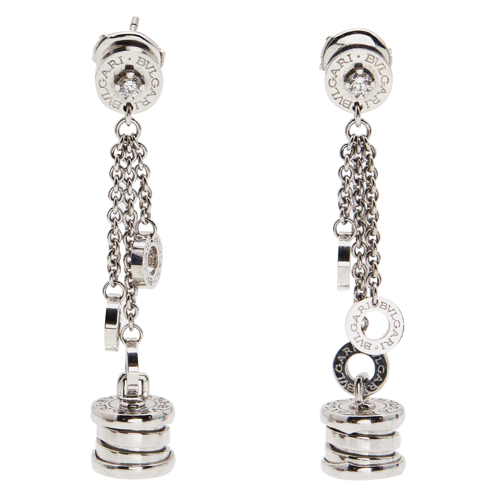 Bvlgari B.Zero1 Diamonds 18k White Gold Earrings