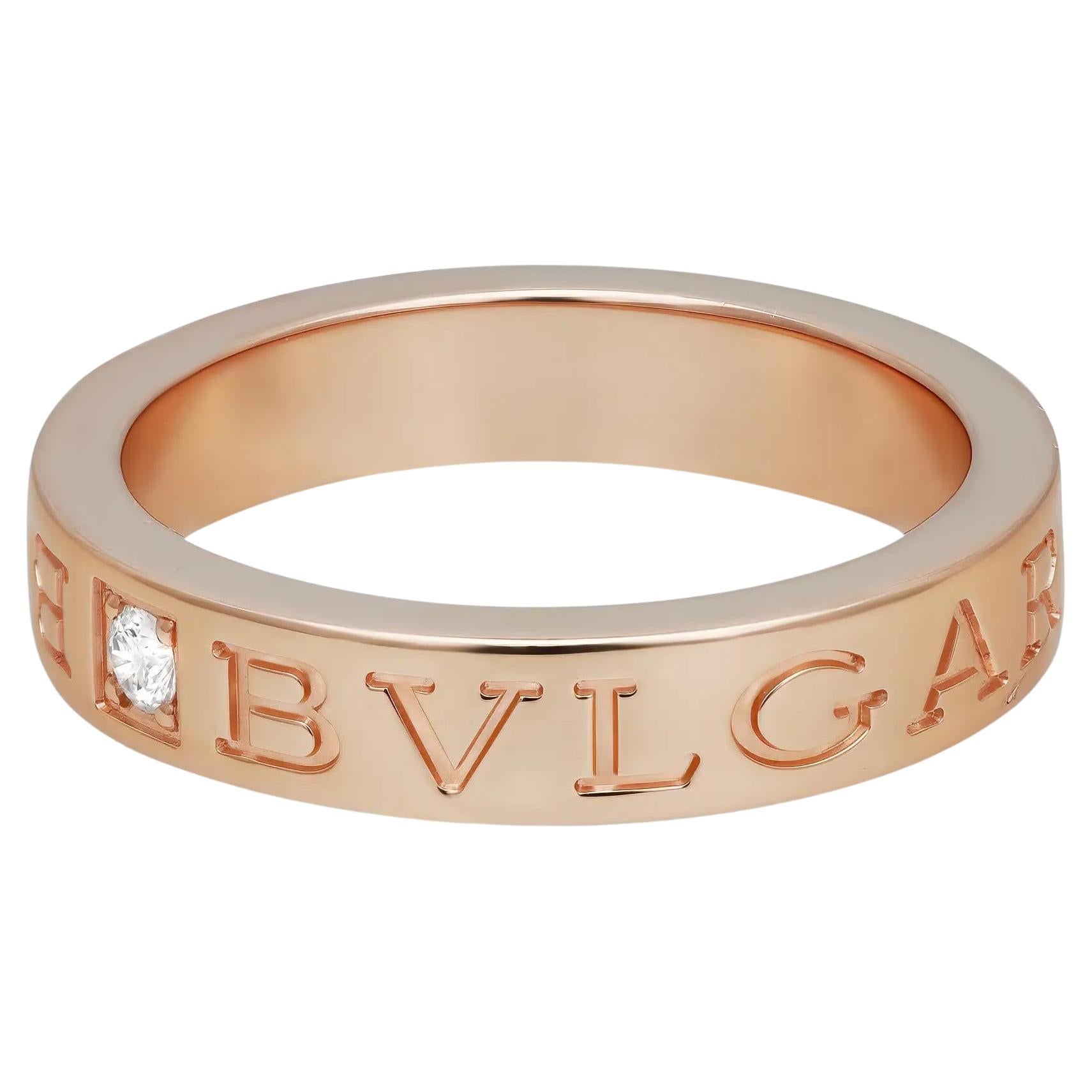 Bvlgari B.Zero1 Essential Diamond Band Bague en or rose 18 carats Taille 53 US 6,5