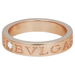 Bvlgari B.Zero1 Essential Diamond Band Ring 18K Rose Gold Size 53 US 6.5