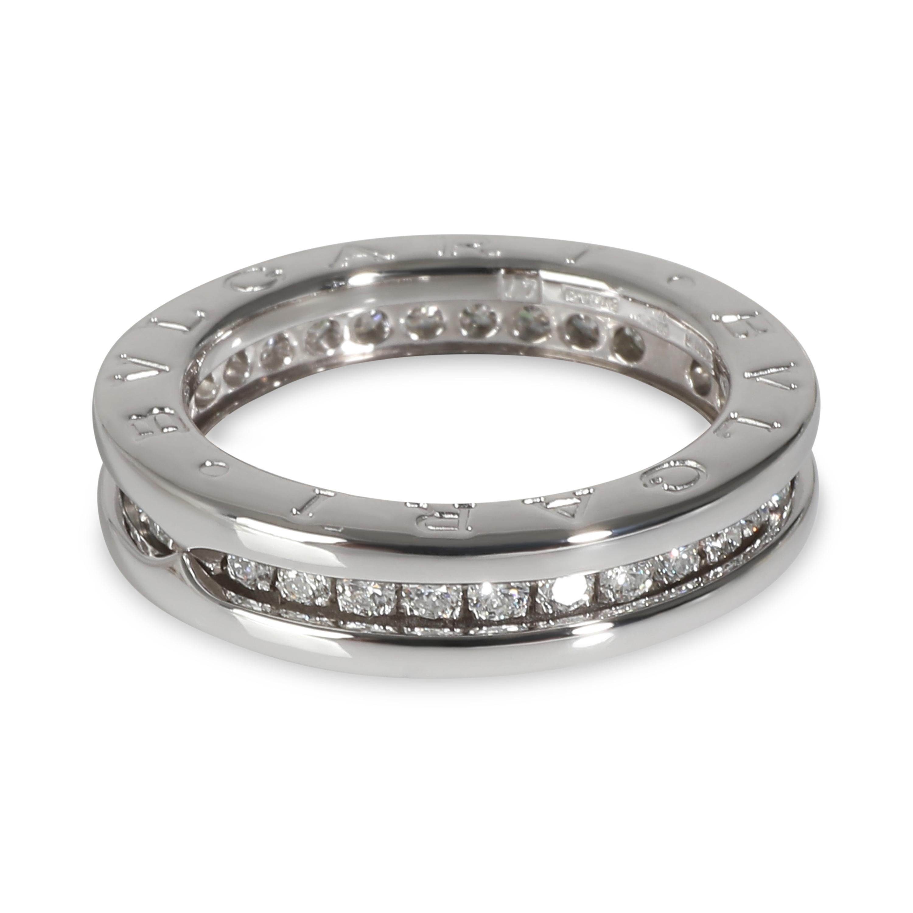 Women's or Men's BVLGARI B.zero1 Fashion Ring in 18k White Gold 0.45 CTW For Sale